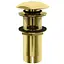 Донний клапан для раковини Kohlman click-clack brushed gold з переливом KOREK EGDB, Золотий - мініатюра 1