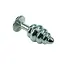 Анальная пробка фигурная стальная Спираль 8,3 см металлик с кристаллом - миниатюра 5