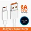 Кабель DK Super Fast Charge 66W / 6A 1m USB на Type-C / USB-C Data Cable для Huawei white - мініатюра 6
