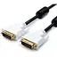 Кабель DVI 3м, Atcom single link 24/24pin, з 2-ма феритовими кільцями, колір black - мініатюра 1