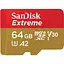 Карта памяти Sandisk 64GB microSD C10 UHS-I U3 R170/W80MB/s Extreme V30 + SD (SDSQXAH-064G-GN6MA) - миниатюра 1
