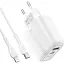 Блок і кабель Lightning Hoco N11 Powerful dual port PD20W+QC3.0 Type-C - мініатюра 1