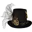 Женская шляпа цилиндр Стимпанк черная - миниатюра 1