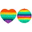Сенсорна іграшка Pop it антистрес 20 см серце круг великий XXL райдужний різнокольоровий - мініатюра 1