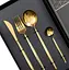 Набор столовых приборов Yiwu HP-20-43 нержавеющая сталь 24 предмета на 6 персон Золотой - миниатюра 2