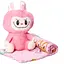 Детский набор Игрушка плед Лабуба темно-розовый мягкая игрушка с пледом для детей - миниатюра 1