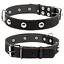Нашийник "CoLLaR" одинарний з прикрасами (ширина 35мм довжина 48-63см) чорний - мініатюра 1
