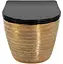 Подвесной унитаз Rea Carlo Flat brushed gold black REA-C3300, Золотой - миниатюра 2