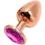 Металлическая анальная пробка Wooomy Tralalo Rose Gold Metal Plug Magenta S - миниатюра 1
