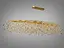 Золота кришталева люстра для вітальні витягнутої форми, 18 ламп - мініатюра 3