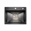 Кухонная мойка 50x45 PVD черная Platinum Handmade (сифон круглый, 3,0/0,8), Черный - миниатюра 1