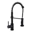Смеситель кухонный Zegor SAP4-G090KB с пружиной и выдвижным изливом Черный 30412 - миниатюра 1
