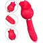 Двусторонний вибратор для женщин из силикона 24 режима вибрации 11 см красный - миниатюра 4