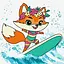 Картина за номерами "Літо. Лисичка ловить хвилю" ©art_selena_ua KHO1248, 25х25 см - мініатюра 1