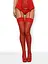 Чулки под пояс Obsessive S800 S/M красный - миниатюра 2