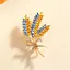 Брошь пшеница золотистая три колоски колосок символ Украины - миниатюра 2