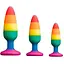 Силіконова анальна пробка Wooomy Hiperloo Silicone Rainbow Plug L діаметр 3.9 см довжина 13.1 см - мініатюра 4