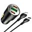 АЗП Hoco NZ6 PD45W (2Type-C/1USB) + Type-C to Lightning Black - мініатюра 5