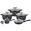 Набор кастрюль со сковородой и сотейником Top Kitchen TK-00020 с гранитным покрытием 12 предметов Черный - миниатюра 1