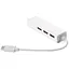 Хаб USB 2.0 Type-C -> 3xUSB 2.0 + RJ45 Fast Ethernet White - мініатюра 1