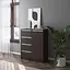 Комод Vays, сучасний, з полицями, 4 шухляди, без ручок R-32 Венге Темний-Білі планки - мініатюра 1