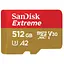 microSDXC (UHS-1 U3) SanDisk Extreme A2 512Gb class 10 V30 (R190MB/s,W130MB/s) (adapter SD) - мініатюра 1
