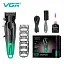 Акумуляторна машинка для стрижки VGR V-662 Green, 7000 RPM, 6 насадок, LED дисплей - мініатюра 2