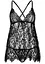 Пеньюар Leg Avenue Floral lace babydoll & string Black M - мініатюра 3