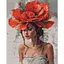 Алмазная мозаика Santi Девушка с красным цветком 40х50 см на подрамнике (956045) - миниатюра 1