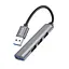 Usb hub Hoco HB26 4 in 1 adapter USB to USB 3.0+USB 2.0 x 3 Metal Grey - мініатюра 3