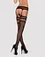 Чулки-стокинги с комбинированной сеткой Obsessive Garter stockings S214 черные имитация гарт S/M/L - миниатюра 3