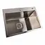Кухонная мойка Platinum Handmade HSB 580x430x220 (квадратный сифон, 3.0/1.0), Нержавеющая сталь - миниатюра 2