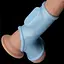 Насадка на пенис Lovetoy Knights Ring Vibrating Silk With Scrotum Sleeve голубой - миниатюра 6