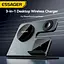 Бездротовий мультизарядний пристрій Essager Ruicheng desktop magnetic suction 15W (3 in 1) чорний - мініатюра 4