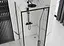 Душова кабіна Rea Rapid Swing 90x90 black REA-K6422 + REA-K6409, Чорний матовий, Універсальна, прозорий - мініатюра 2