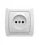 Розетка одинарна б/з Carmen біла - мініатюра 1