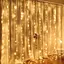 Гирлянда штора Водопад 3х2.6 м 320 LED (прозрачный шнур с переходником) Золотистый свет - миниатюра 1