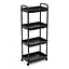 Этажерка Wall Sticker SW-00002108 мобильная четырехъярусная универсальная пластиковая 41х25х101 см черная - миниатюра 1