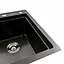 Кухонна мийка чорна PVD 58x48 R Platinum Handmade (два отвори, круглий сифон 3,0/0,8), Чорний - мініатюра 5