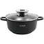 Кастрюля алюминиевая Zauberg круглая с мраморным покрытием и крышкой 2.3 л черная (0320-CR) - миниатюра 1