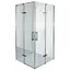 Душевая кабина Bravo квадратная без поддона от стены WDA N90TC 1 уп., прозрачная, хром - миниатюра 1
