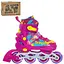 Ролики Profi A4149-M-P з підсвічуванням, шнурівка + бакля, алюміній, 35-38 рожеві - мініатюра 4