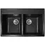 Гранітна кухонна мийка Romzha Valuri 78-2D Antracit (901) з двома чашами - мініатюра 1
