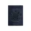 Кожаная обложка для паспорта с украинским гербом синяя - миниатюра 7