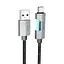 Кабель Hoco U123 с индикатором USB to Lightning - iPhone 6, 7, 8, 11, 12, 13, 1.2 метра черный - миниатюра 1