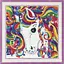 Алмазна вишивка мозаїка стразами на підрамнику, зі спец. стразами на підрамнику, 30*30 див. Райдужний кінь. - мініатюра 1