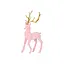 Декоративная новогодняя фигура BonaDi Олень 32.5см флоковым покрытием и глянцевыми рогами Розовый с золотым - миниатюра 1