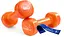 Гантели виниловые PowerPlay 4125 Achilles 2*4 кг Оранжевые 2 шт + Резинка для фитнеса 7,5 кг (PP_4125_4kg_2in) - миниатюра 1