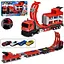 Іграшка Metr+ Фура-трек інерція 2в1 4 металевих машинки з довжиною траси 60 см Червоний - мініатюра 1