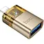 Адаптер Hoco UA36перехідник iPhone Lightning тато to USB мама OTG transparent adapter Gold - мініатюра 1